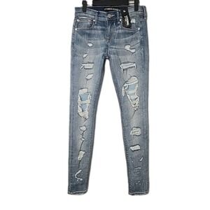 Express Legging Mid-rise Destroyed‎ Denim Precision Fit Jeans Size 0r